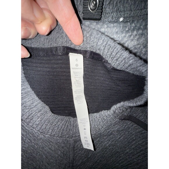Lululemon On Repeat Dress Size 6 Dark Gray Black Removable Collar - Picture 11 of 16